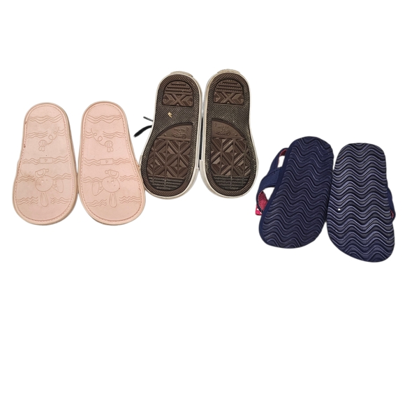 Converse Floral High Tops Flip Flop Sequin Slipper Girls Shoe Bundle Size 4 - Picture 5 of 6